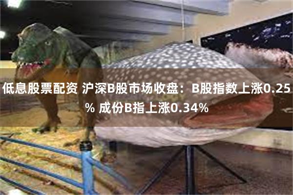 低息股票配资 沪深B股市场收盘：B股指数上涨0.25% 成份B指上涨0.34%