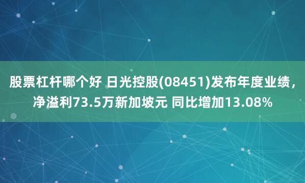 股票杠杆哪个好 日光控股(08451)发布年度业绩，净溢利73.5万新加坡元 同比增加13.08%