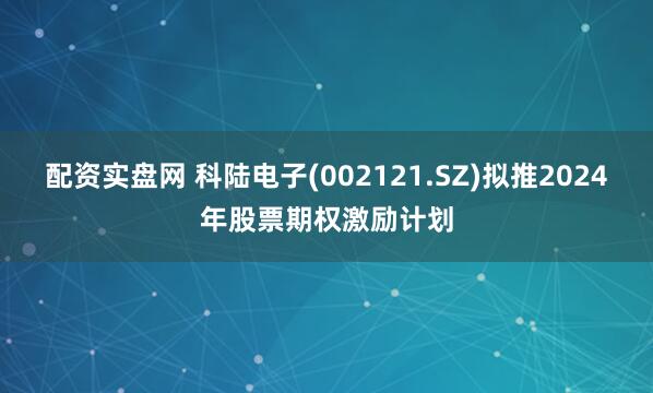 配资实盘网 科陆电子(002121.SZ)拟推2024年股票期权激励计划