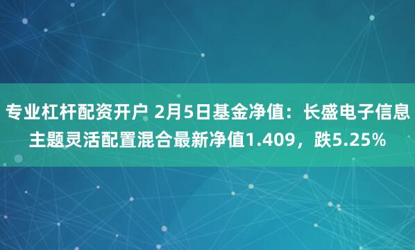 专业杠杆配资开户 2月5日基金净值：长盛电子信息主题灵活配置混合最新净值1.409，跌5.25%