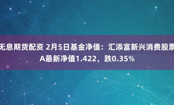 无息期货配资 2月5日基金净值：汇添富新兴消费股票A最新净值1.422，跌0.35%