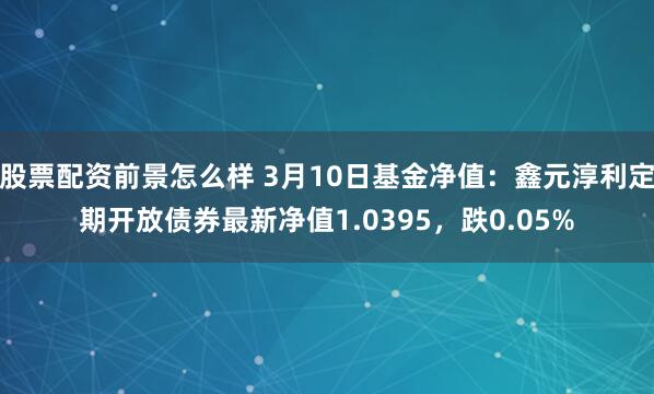 股票配资前景怎么样 3月10日基金净值：鑫元淳利定期开放债券最新净值1.0395，跌0.05%